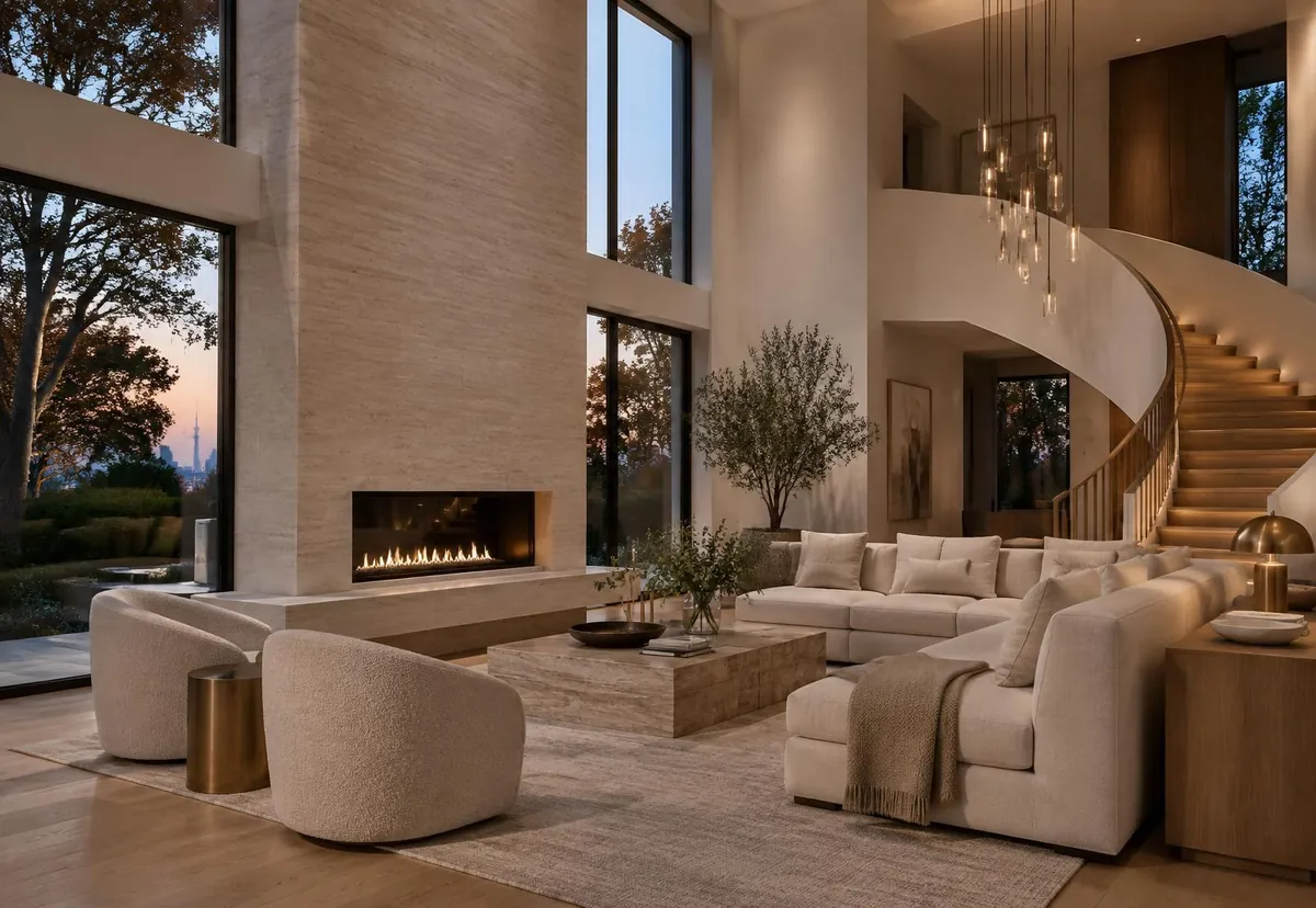 Refined living room with custom millwork inside a Toronto luxury residence